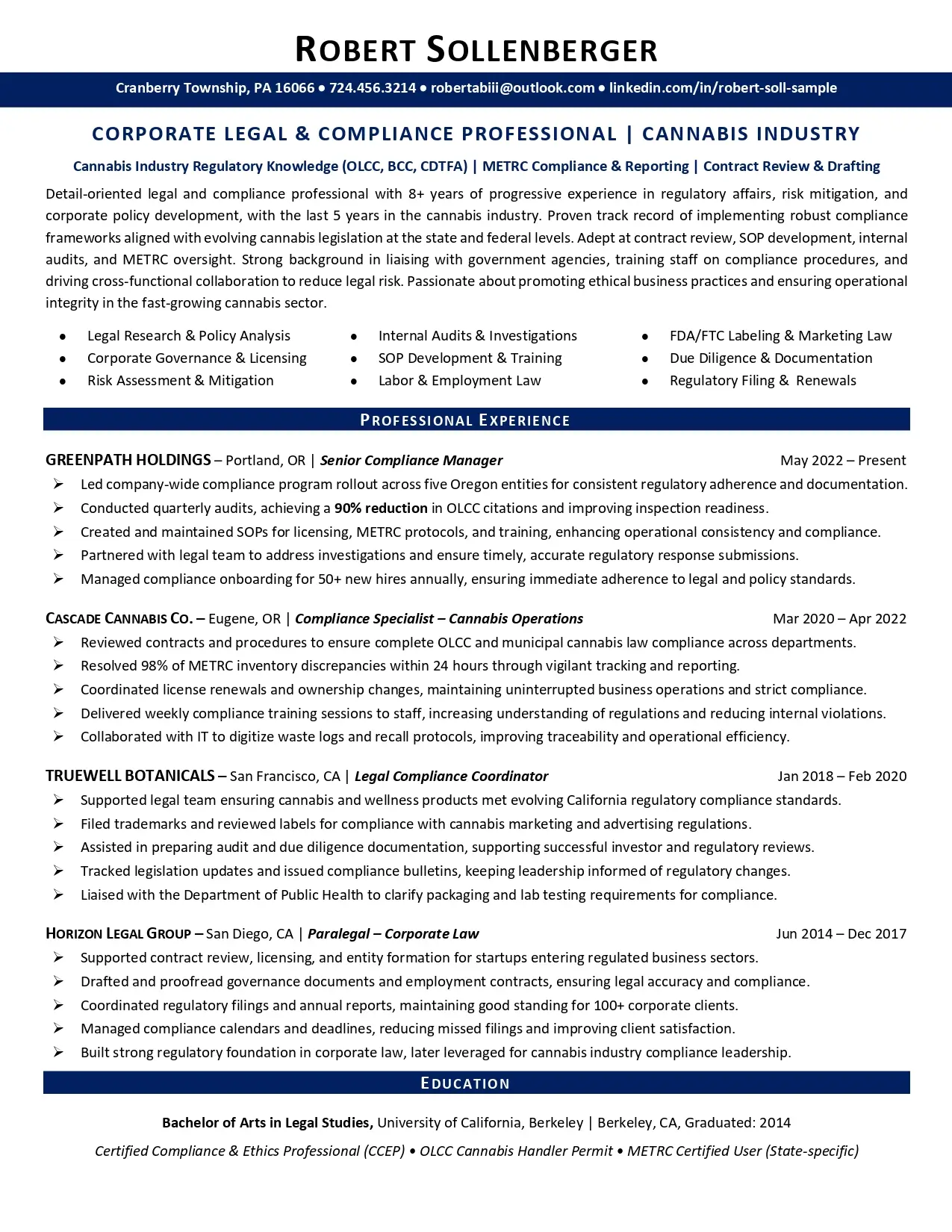 Resume sample 3