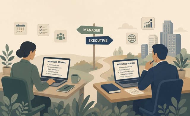 Manager vs. executive resume: Key differences with examples banner image